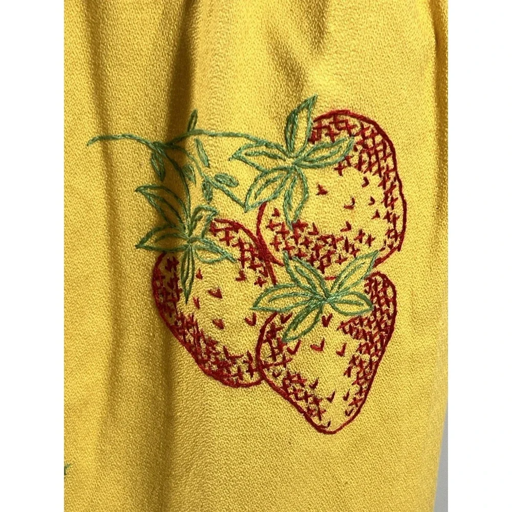 Vintage Embroidered Floral Apron Lace Cottagecore‎ Farmhouse Kitchen